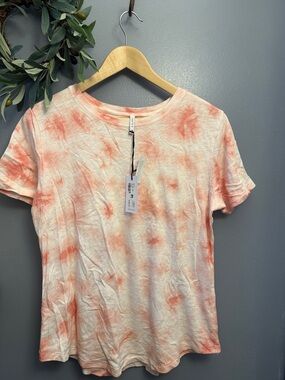Z Supply Peach Tie-Dye Short Sleeve Tee